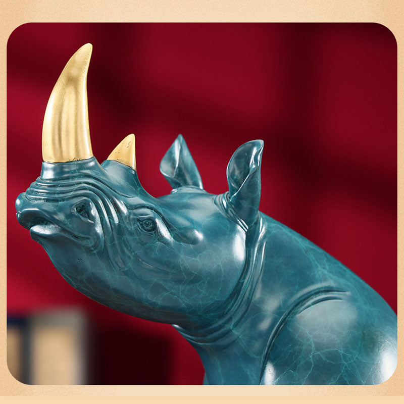 Rhinoceros brass ornament