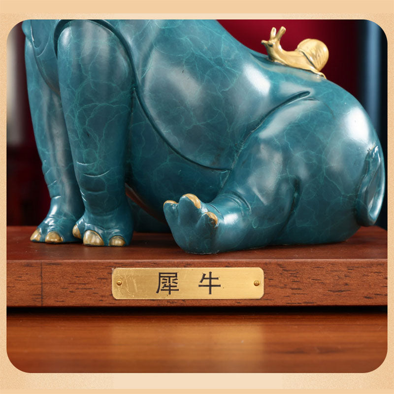 Rhinoceros brass ornament