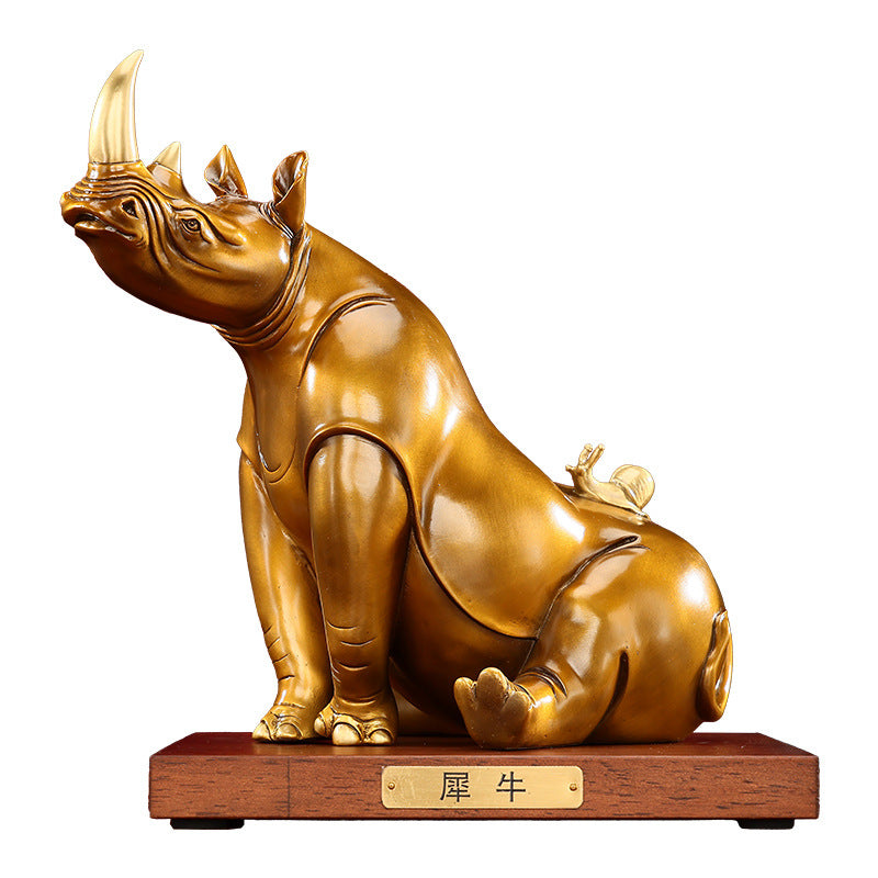 Rhinoceros brass ornament