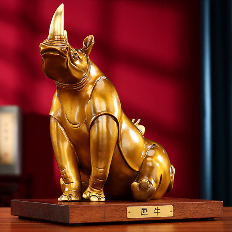 Rhinoceros brass ornament