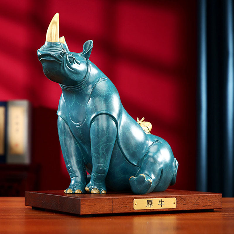 Rhinoceros brass ornament