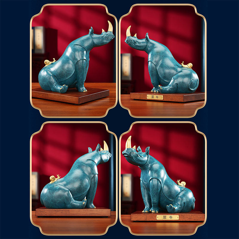 Rhinoceros brass ornament